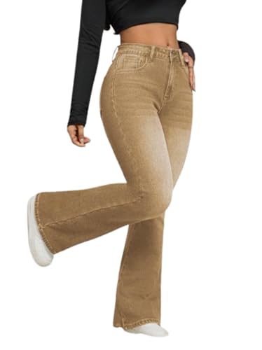 Image of Ben Martin Women's High Waist Jeans || Flared Bell Bottom Bootcut Pants || Wide Leg Stretch Denim - Perfect for Travel, Party & Everyday Use - Sizes 26-40 (2)