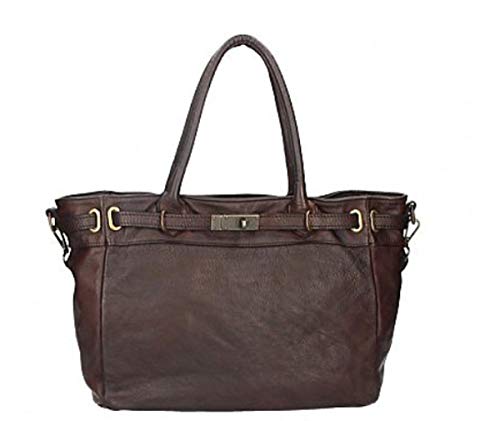 Sac à main cuir véritable lavé italien AIDA robuste et souple contre l'usure des sacs quotidiens