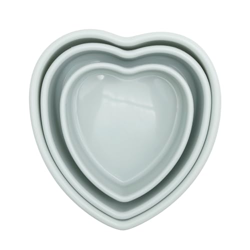 Saihisday 3-Pack Silicone Heart Shaped Cake Pans 7" 9" 10" Mini Small Large Heart-Cake Pan Set Nonstick Silicone Pans Molds for Cake by Saihisday - Used condition - US$5.73