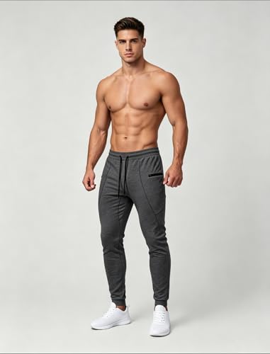 Image of Mens Slim Fit Joggers Tapered Sweatpants for Gym Running Athletic