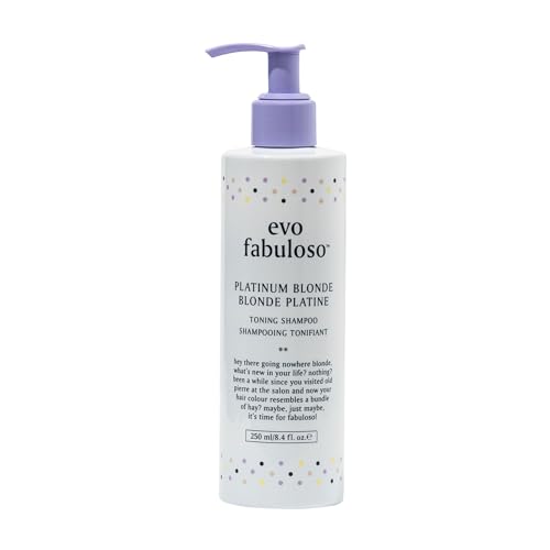 Evo Fabuloso Platinum Blonde Toning Shampoo - Nourishing Hair Treatment for Dry Hair & Instant Colour Boost