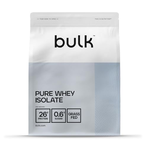 Bulk Pure Whey Isolate 90 | Geschmacksneutral | 26g Protein Portion | Ultra-gefiltertes Molkenisolat | Wenig Zucker | Wenig Fett | Schnelle Aufnahme | Unterstützt den Muskelerhalt | 1kg | Proteinshake