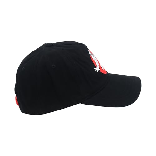Image of Ghostbusters Baseball Cap, Ghost Logo Adjustable Snapback Hat with Curved Brim, Black, One Size