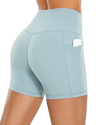 Image of CRZ YOGA Biker Shorts Pockets 5 inch | Naked Feeling, Sleek, Decent Compression, Yoga, High Waisted, for Women