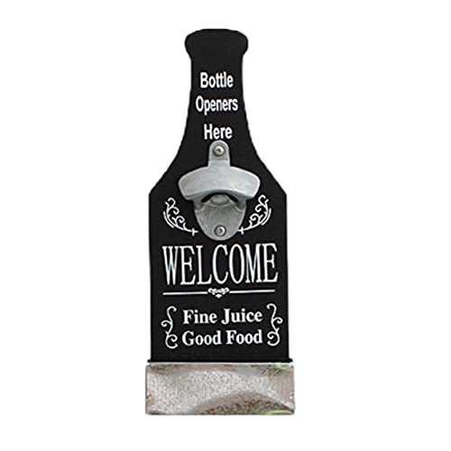 Abridores de Botellas, Abridores de Botellas Montados en la Pared de Estilo Vintage, Fácil Apertura con una Mano, Recogedor de Abridor de Botellas para Uso en el Hogar y la Barra