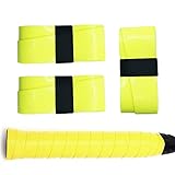 Quanzhou Chenchenchen E-Commerce Co.,Ltd Tennis Racket Grip Tape with Eco Friendly Material 3 Pieces, Absorb Moisture and Anti-Slip Overgrip Tape for Racquetball, Badminton or Bike Bar - Yellow