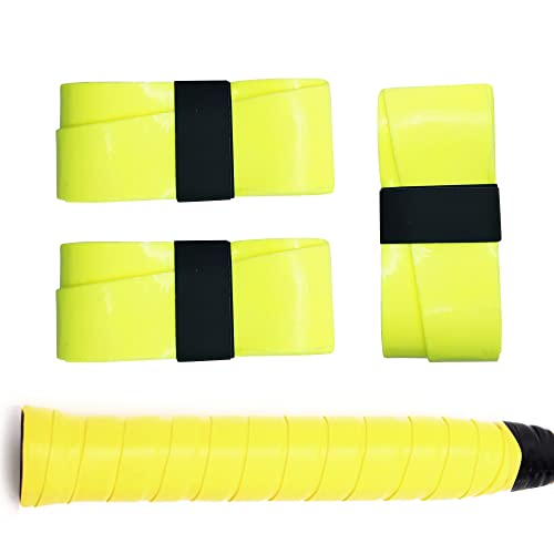 Tennis Racket Grip Tape ， Soft Racquet Overgrip for All Kinds of Rackets、 Fishing Rods、 Bicycle Handlebars, Etc. Excellent Durable and Non-Slippery Grip - 3pcs Yellow