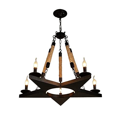 Grand plafonnier pentagramme en métal luminaire suspendu vintage d'exception