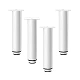 SXRegalium Piedini Regolabili in Acciaio per mobili, Divano, Tavolo, Sedia, Armadio, Letto, divanetto, Colore Bianco, 4 Pezzi (12-18 cm)
