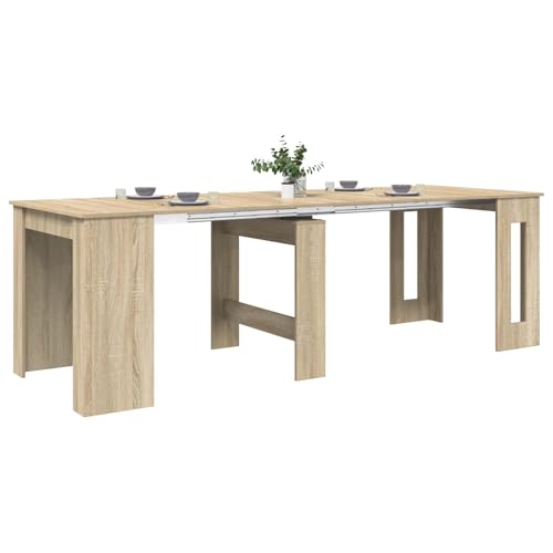 vidaXL Table à dîner 240 x 85 x 75 cm Bois d'ingénierie Chêne Sonoma, Salle à Manger Moderne, Table rectangulaire Extensible, Surface Pratique, pièce...