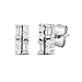 Amazon Essentials White 10K Gold 0.25 cttw Round and Baguette Diamonds Stud Earrings