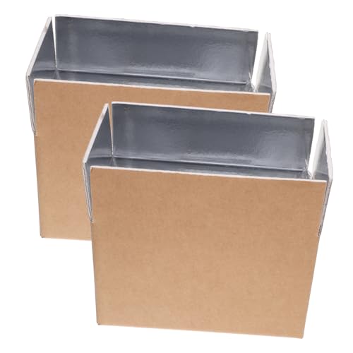 WEKADRIN 2 Stück Wiederverwendbare Isolierte Versandbox mit Aluminiumfolie Thermische Kühlbox für Kalte Lebensmittel und Tiefkühlmeeresfrüchte Stabile Transportbox für Sicheren Versand