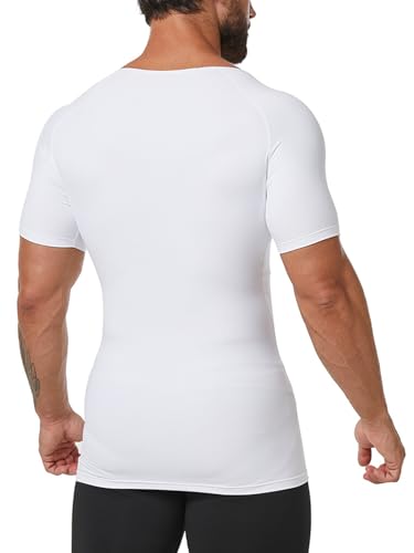 Mens Slimming Compression Shirt Short Sleeve Shapewear Abs Abdomen Slim Body Shaper Tummy Control Undershirts2