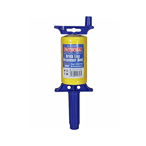 Faithfull FAIBLDISPHD Dispensador de Línea para Ladrillos con Cuerda de Nylon Trenzado de Alta Visibilidad 100 m Resistencia a la Rotura 26.4 kg, Naranja/Rosa o Amarillo miniatura 4