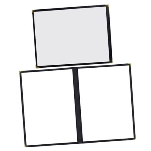HOLIDYOYO 2pcs Recipe Folder 4 View Restaurant Menu Holder Dining Table Protector Clear Menu Great British Menu Restaurant Supplies Looseleaf Binder Clear Binder Clear Reports Net Black PVC
