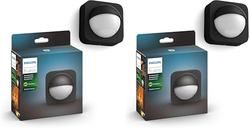 Image of Philips Hue Outdoor Motion Sensor,Automatic Dusk to Dawn,Sensor Turns Lights On When Motion is Detected,Requires Bridge,Works with Alexa, Google Assistant, and Apple HomeKit, Weatherproof (Pack of 2)