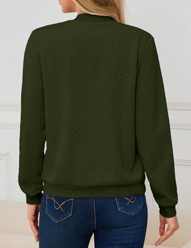 Image of Womens Full Zip Up Cardigan Sweater Casual Solid Long Sleeve Sweatshirt Coat with Pocket
