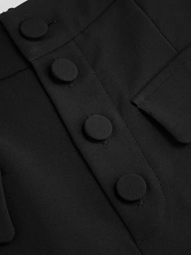 CIDER Women Middle Waist Wide Leg Pants Casual Stylish Button Front Trousers3