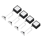 PATIKIL 3,3 Ft ausziehbares Fernbedienungskabel, 4 Stück quadratisches Sicherheitskabel-Lanyard-Schloss Pause-Stil mit verstellbarem Verschlusskleber, Schwarz (Gekrümmte Gummikappe)