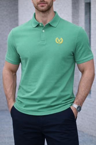 Image of Mack Jonney Men's Cotton Polo T-Shirt|Solid Regular Fit|Half Sleeve Collar T-Shirt for Casual Wear-MJ-32