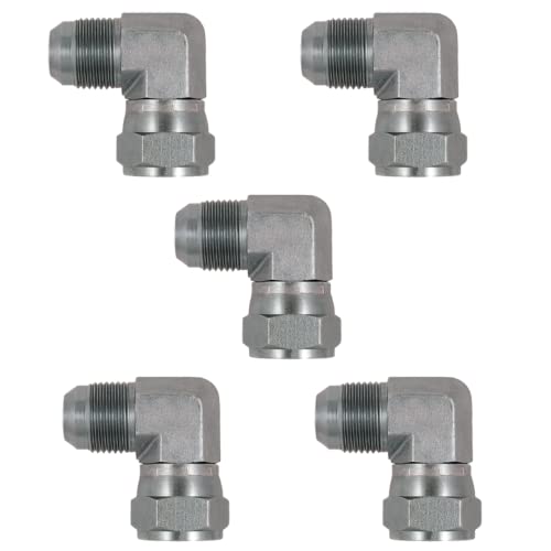 Image of 1-1 /2 inch JIC Male x 1-1 /2 inch JIC Female 90 Degree Swivel Nut Elbow /Joint Hydraulic Corner Fitting (5-PACK) | 6500-24-24
