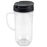 Vaso Alto de 22 oz con Tapa abatible Compatible with Llevar, Repuesto Compatible with licuadoras Magic Bullet MB1001 de 250 W