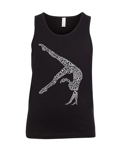 Threadrock Girls Gymnast Typography Gymnastics Word Art Youth Tank Top