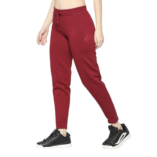 Image of Being Human Maroon Slim Fit Women's Track Pants Clothing