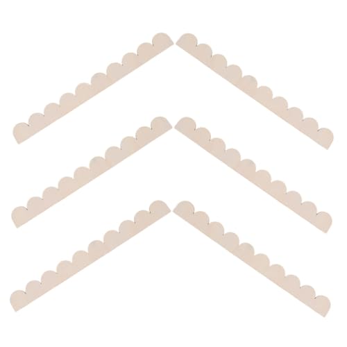 DIYEAH 6 Pezzi Modanature Legno Non Verniciate con Smerlato per Decorazioni Fai da Te Scanalate per Mensole Porte e Armadi Interni