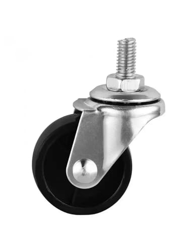 Roulettes universelles lot de 4 roues polypropylène 50mm avec vis M8 pour chariot fendu