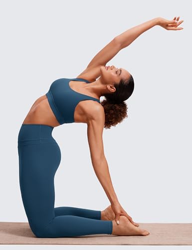 Image of CRZ YOGA Naked Feeling Strappy Sports Bras | Medium Support, Removable Pads, Yoga, Sleek, Scoop Neck, for Women
