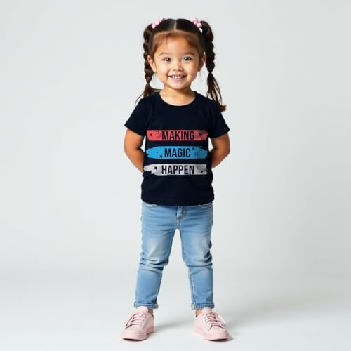 Image of NammaBaby Baby Girl Pure Cotton Hoseiry Regular Fit T-Shirt Top Tshirt - Pack of 3