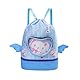 YOYADOY Große Kapazität Schwimmen Kordelzug Tasche für Kinder mit wasserdichten, Sport Gym Strand Schwimmen Reisetaschen für Ausrüstung und Toilettenartikel (Blau, Einheitsgröße)