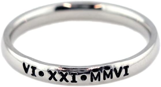 3mm Stackable Stainless Steel Personalized Custom Stacking Name Ring(s) - MICAILA Font - ONE Ring