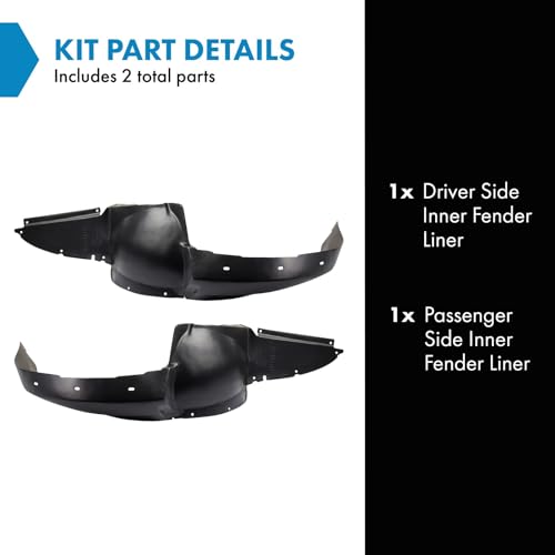 Image of TRQ Inner Fender Liner Set Compatible with 2005-2010 Chevrolet Cobalt 2007-2009 Pontiac G5 GM1250121 GM1251121