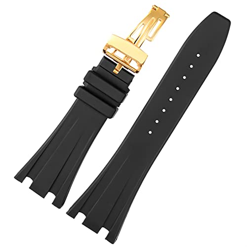 Bracelet de montre en caoutchouc silicone noir pour Audemars Piguet 28 mm AP