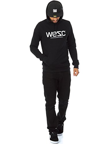 WESC Hood Felpa, Nero, S Uomo