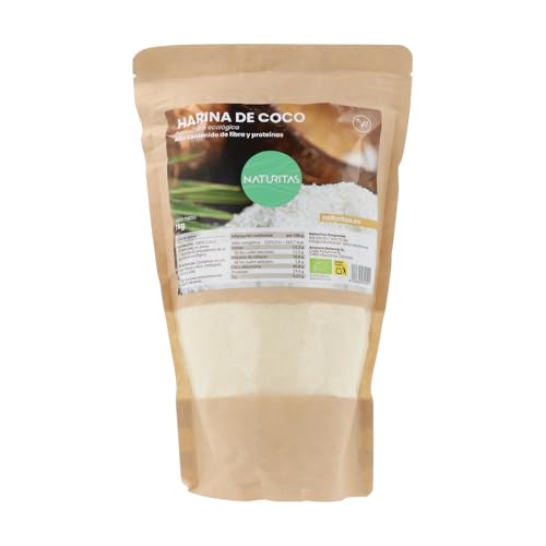 Harina de coco Bio | 1 kg | Naturitas Essentials | Rica en fibra apta keto | 100% Coco* deshidratado en polvo | Harinas