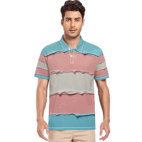 Polo de golf LGBT fierté transgenre GuoChe bleu pâle pour homme