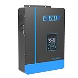 EDECOA 3000W 24V Solar Power Inverter 24V DC to 230V 240V AC Hybrid All-in-One Inverter with 80A MPPT Solar Charger Controller EM-302A (Compatible with Wireless Module ED-BW)