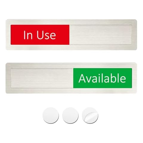 in Use or Available Sign,In Use Available Sign for Home Office Hotles Hospital Restroom, Vacant Occupied Slider Door Sign Tells Whether Room in Use or Available,7'' x 1.5'' - Stainless Steel,Silver Cover