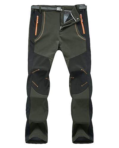 LVCBL Herren Wanderhose Wasserdicht Winddicht Outdoor Hosen für Herren Armee grün M