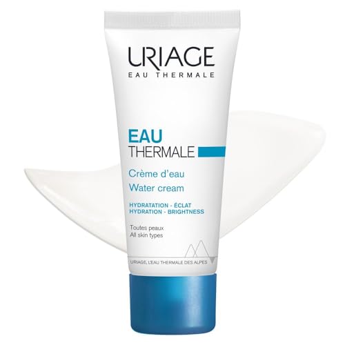 URIAGE EAU THERMALE Crema facial con ácido hialurónico. Hidratación 24h, luminosidad y suavidad. Textura ligera, aroma floral, sin parabenos y no comedogénica.