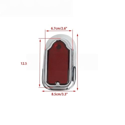 Luz trasera de lápida para moto custom chopper bobber roja universal 6