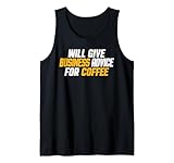 Unternehmer, lustig wird Geschäftsberatung für Kaffee geben Tank Top