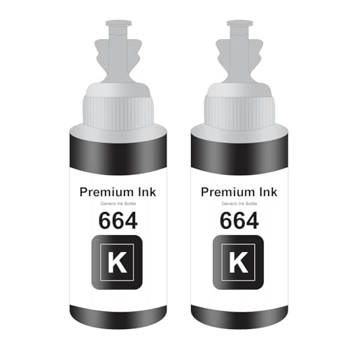 Image of T664 Compatible Ink for Epson L130, L360, L380, L361, L565, L210, L220, L310, L350, L355, L365, L385, L405, L455, L485 Printers (T664 Black Ink 2 Pcs)