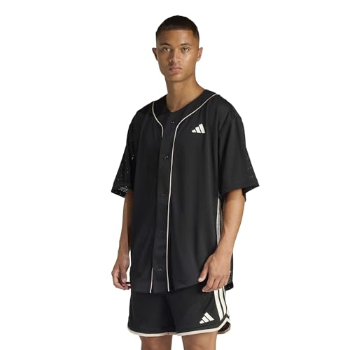 adidas Men's Men Stadium Seasonal Basketball Shirt, Black/Off White, X-Large