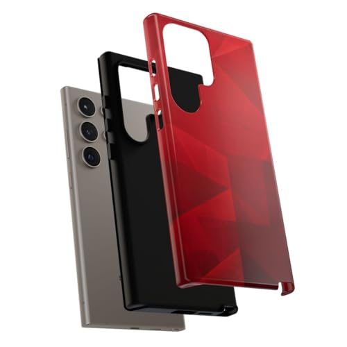Coque Samsung Galaxy S24 Ultra rigide rouge abstrait géométrique
