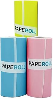 Periperi 56X30Mm (2Inch) Colorful Sticky Thermal Paper (Self-adhesive) For Periperi Cute, A6, A6 Hd, A9 Series, A40 And Other 2Inch Thermal Printers. 3Meter Roll (Colorful Sticky 3Rolls).