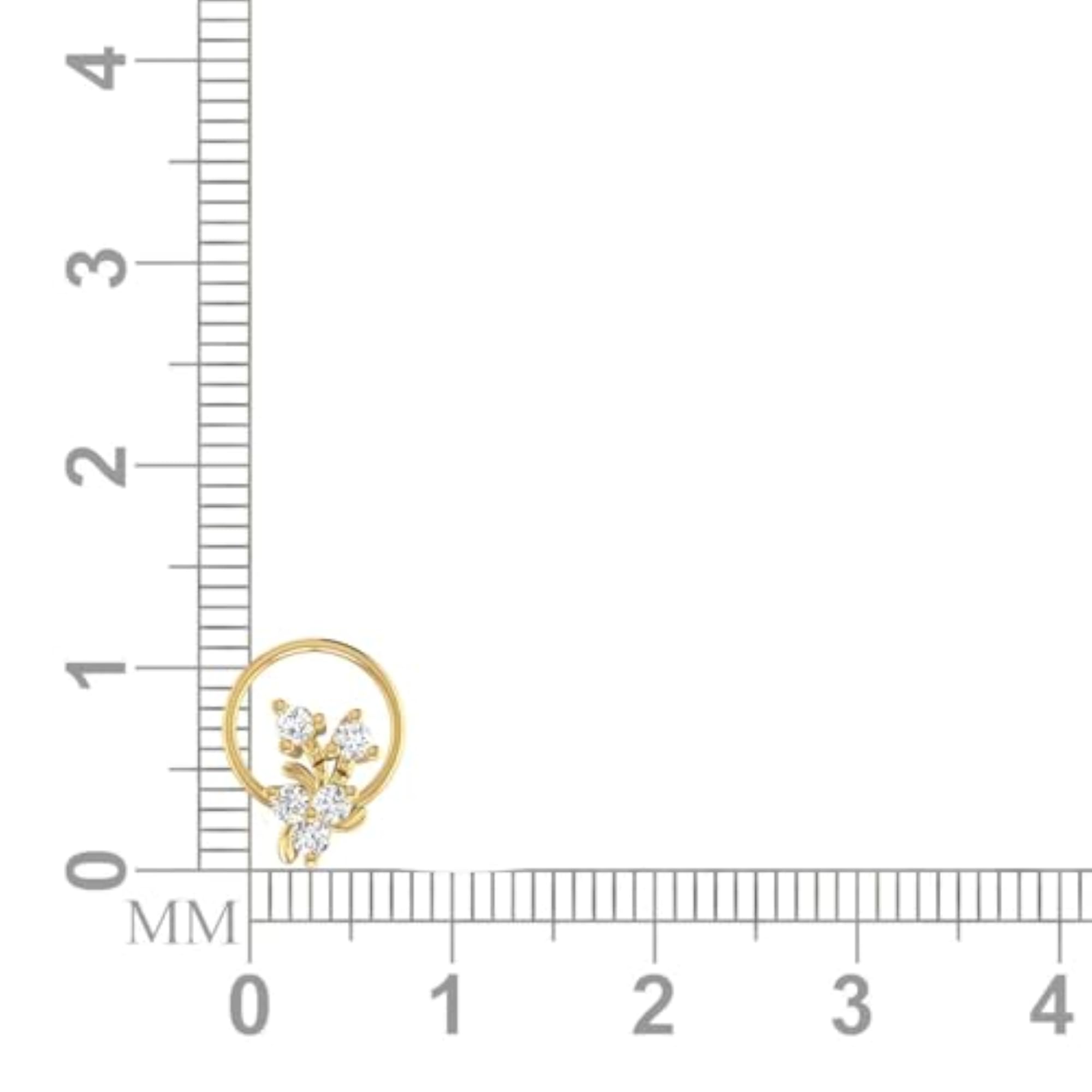 14Kt Yellow Gold Stud Nosering, Elegant Gift